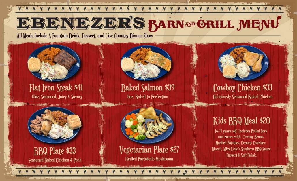 Ebenezer's Barn & Grill Menu